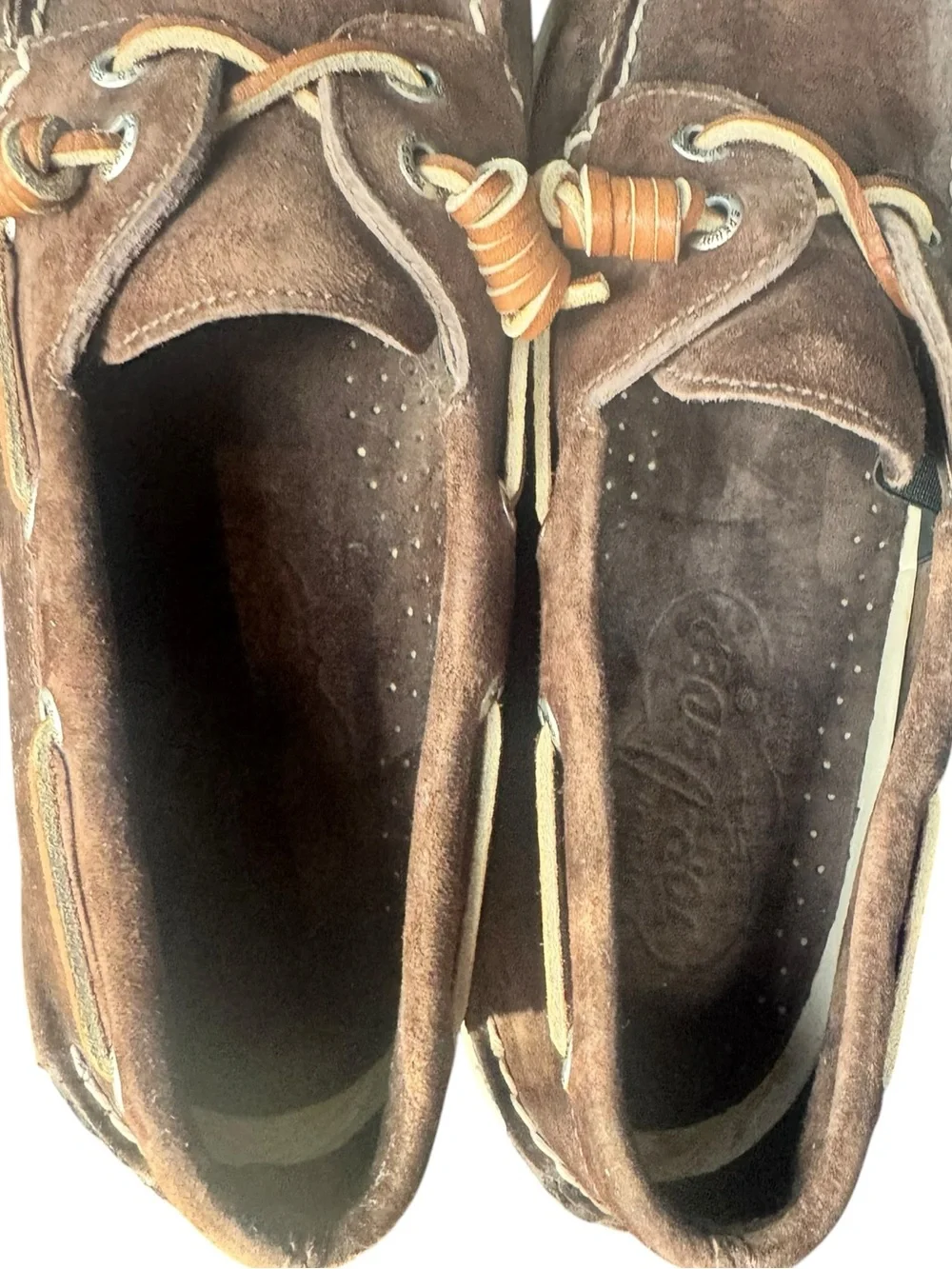 Sperry Top-Sider Brown Suede Boat Shoes Men’s 10.5 Leather Moc Loafers GUC